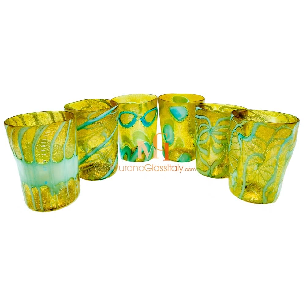 Murano Glass Tumblers, Drinking Glasses