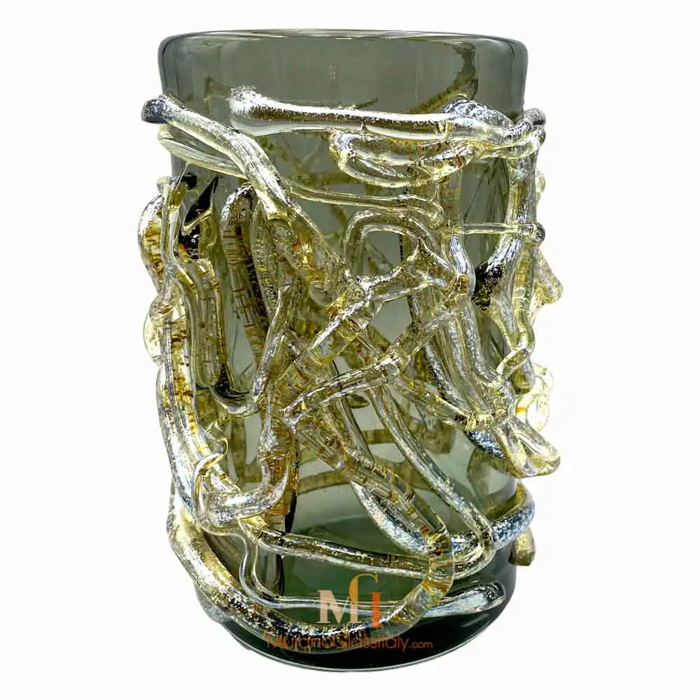 Oceania Fume 2 – Murano Blue Vase