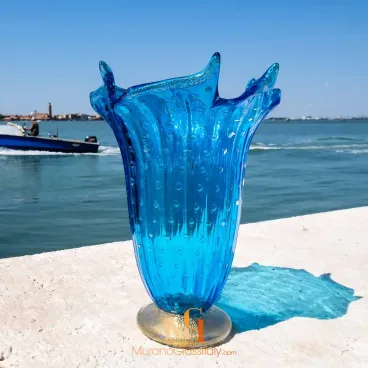 Hera Blue - Italian Hand Blown Glass Vases