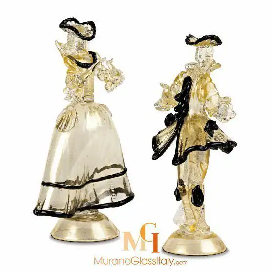 意大利进口玻璃雕像 | 24K纯金搭配 意大利进口玻璃雕像