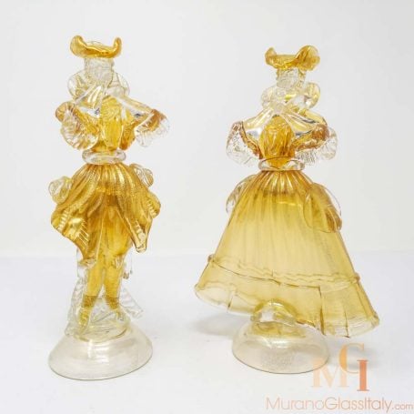 イタリア雑貨・ガラスコレクション【MURANOGLASS 金彩人形 貴婦人】