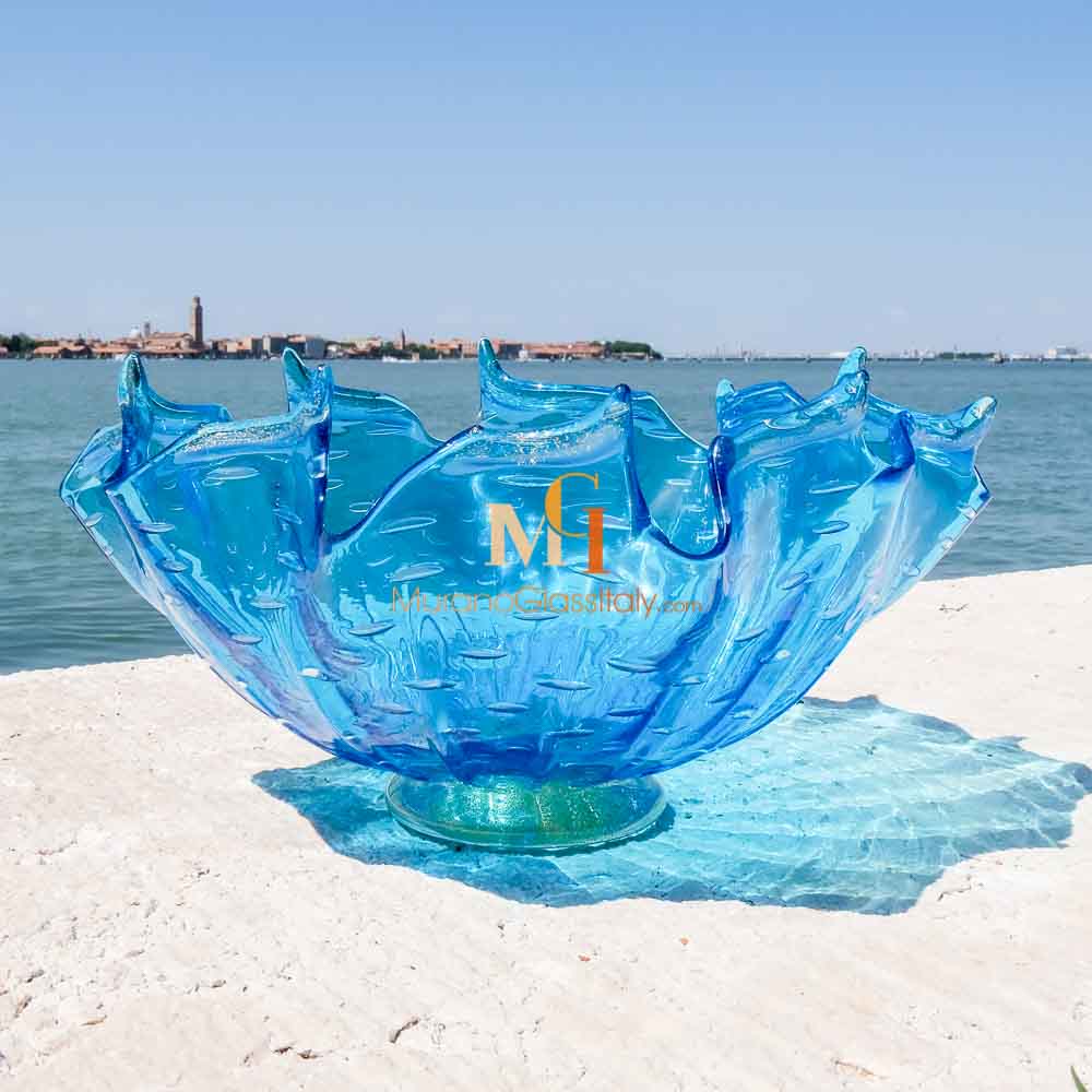 Murano Venetian Italian Art Glass Sculpture Centerpiece Bowl