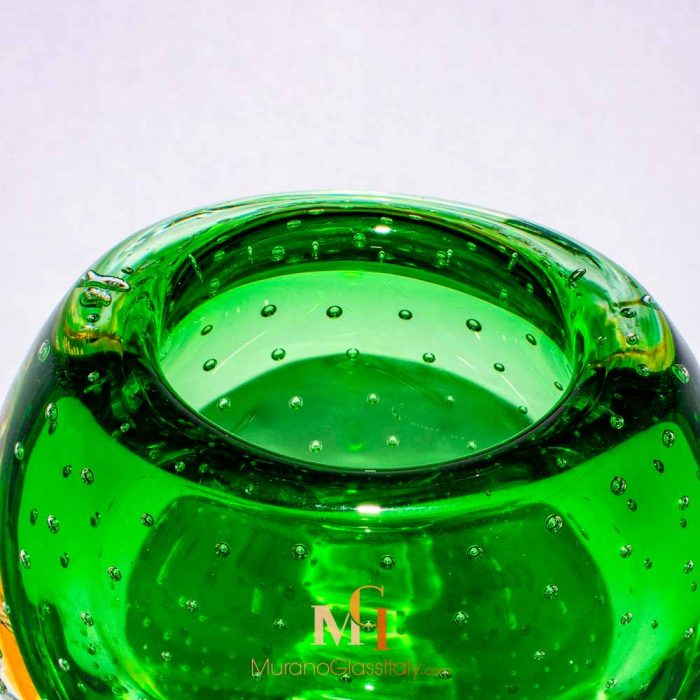 green murano vase