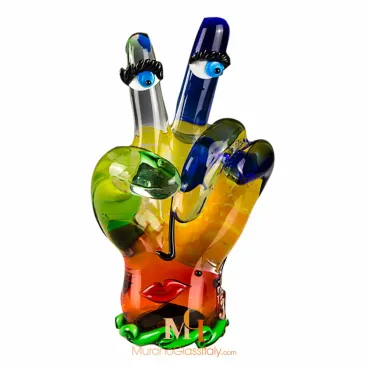 سلام - منحوتة يد من زجاج مورانو