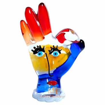مثالي - منحوتة يد من زجاج مورانو