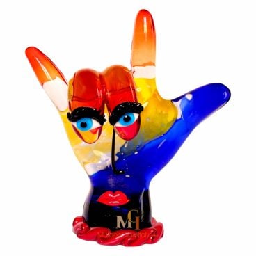 murano glass hand sculpture