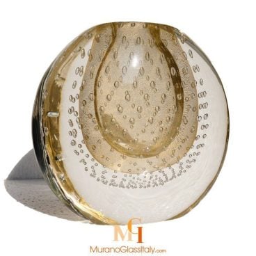 murano glass vase gold