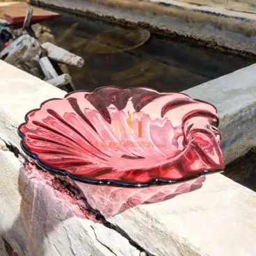 Foglia Pink - Murano Glasschale