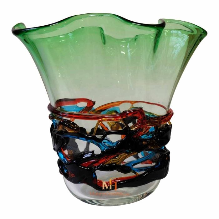 Green Murano Glass Vase
