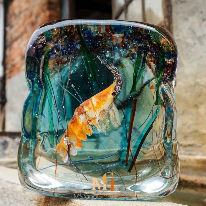sculpture tête homme murano