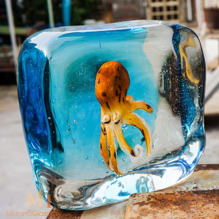 glass octopus sculpture