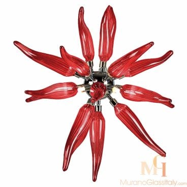 red murano chandelier