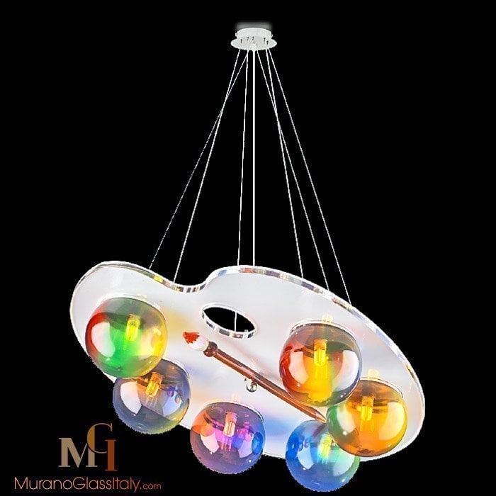 Lampadario di murano moderno stile picasso – 6 luci Lampadario murano moderno