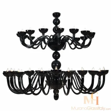 Glamour Prestige - Black Murano Chandelier
