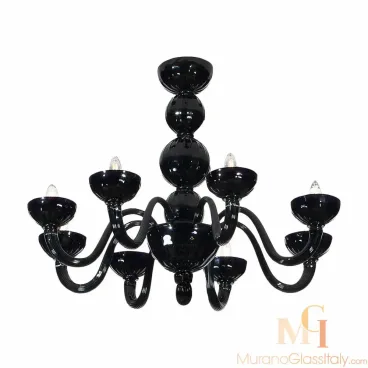 グラマー – ブラック・ムラーノ・シャンデリア