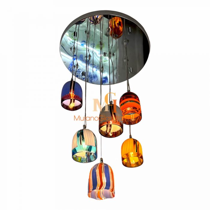coloured glass pendant lights