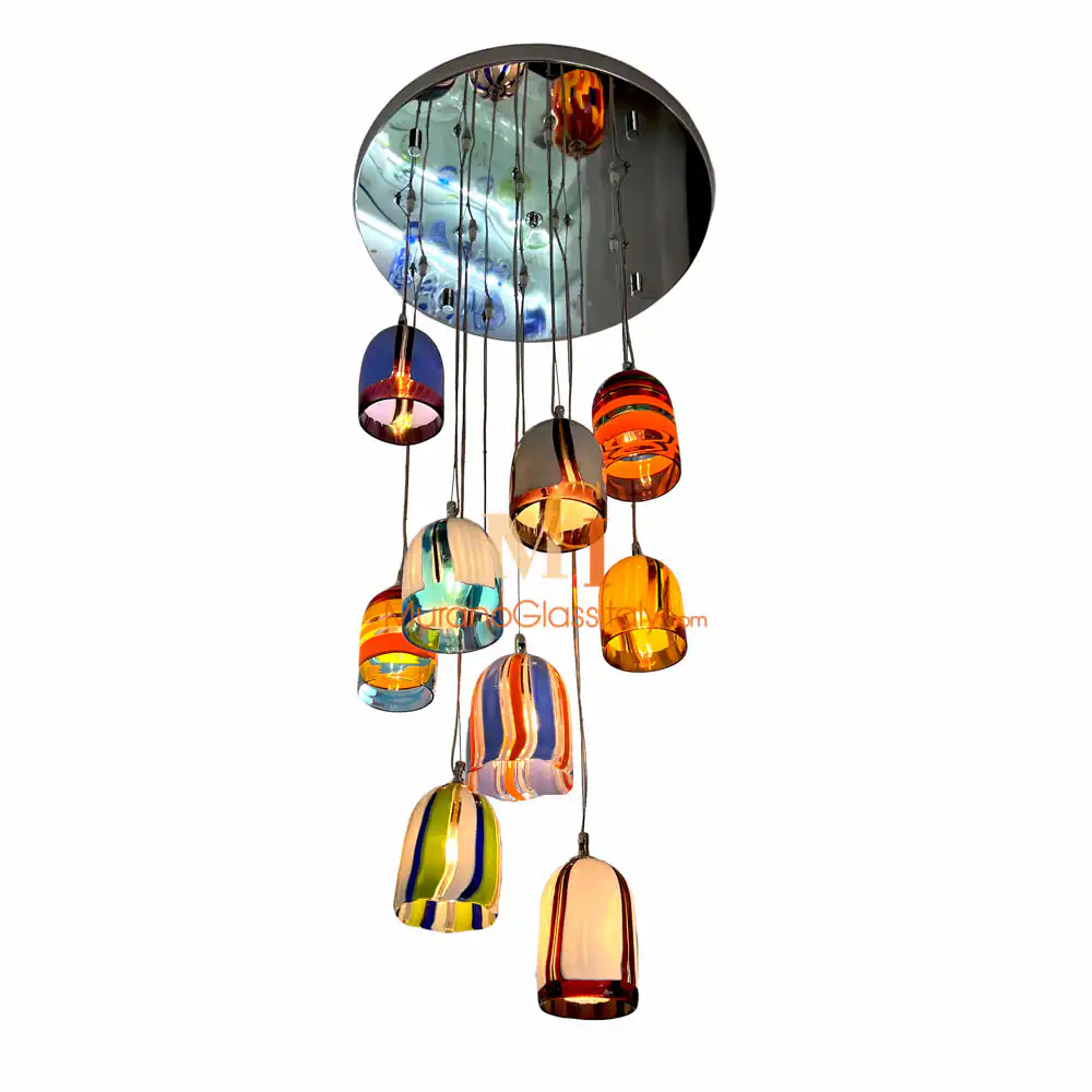 Coloured Glass 9 Pendant Lights coloured glass pendant lights