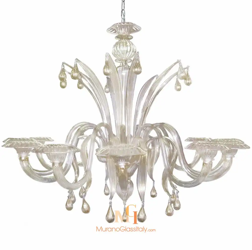 Iris Or – Lustre Pampilles Moderne Lustre Pampilles Moderne