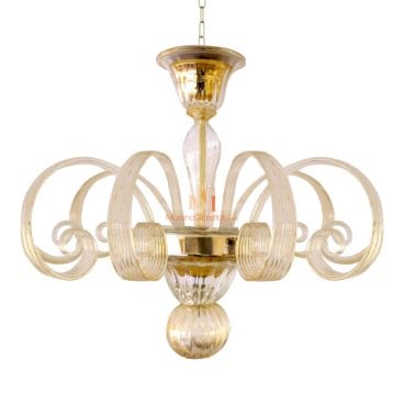 Crystal Amber Glass Chandelier