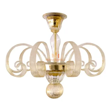 Crystal Amber Glass Chandelier