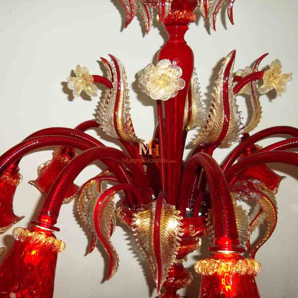 Vespro – Red Murano Chandelier-4 Red Murano Chandelier