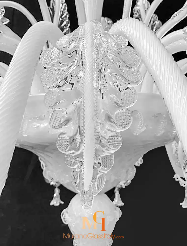White murano glass chandelier – End Detail