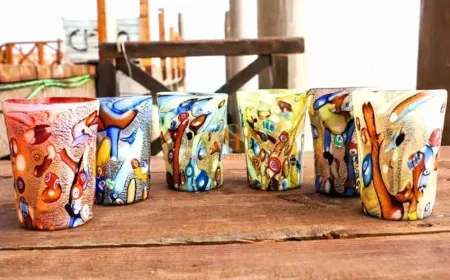 murano water glasses