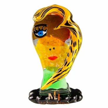 ديكور تمثال وجه امراة من الزجاج