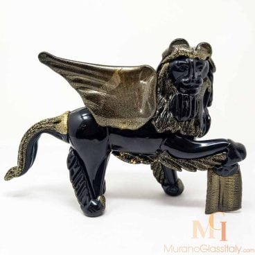 Leone di San Marco Noir - Lion Cristal Murano