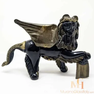 Leone di San Marco Noir - Lion Cristal Murano