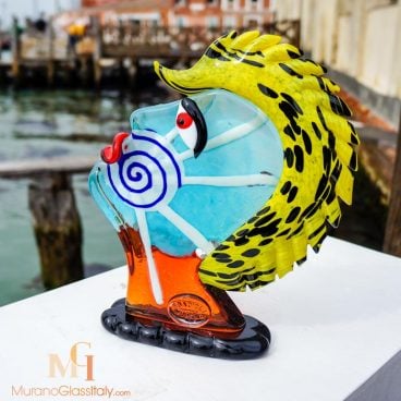 blue glass sculpture