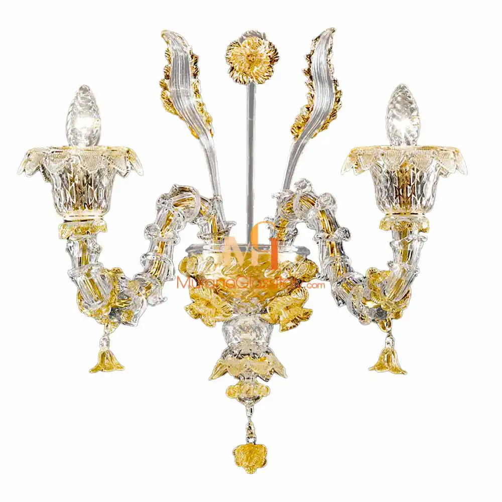 Ca’ Rezzonico Gold – Applique Murale en Verre de Murano Applique Murale en Verre de Murano