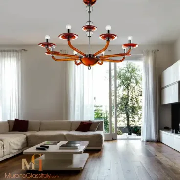 红色现代简约欧式吊灯