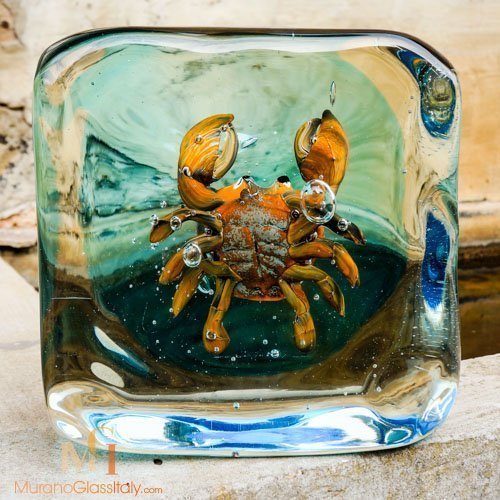 手工琉璃螃蟹工艺品