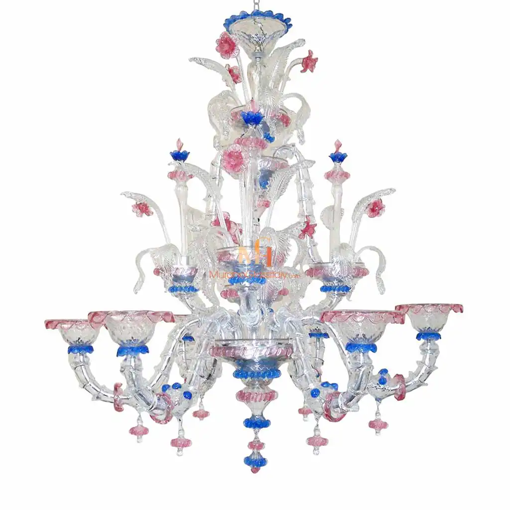 Sovrano Pink - Murano Style Chandelier Murano Style Chandelier