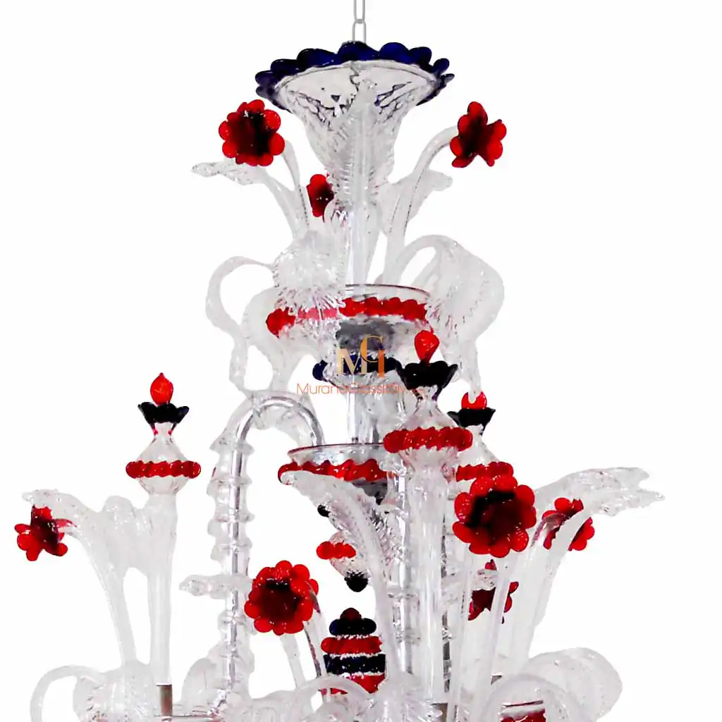 Sovrano Red 3 – Murano Style Chandelier Murano Style Chandelier