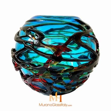 Blue Murano Glass Vase