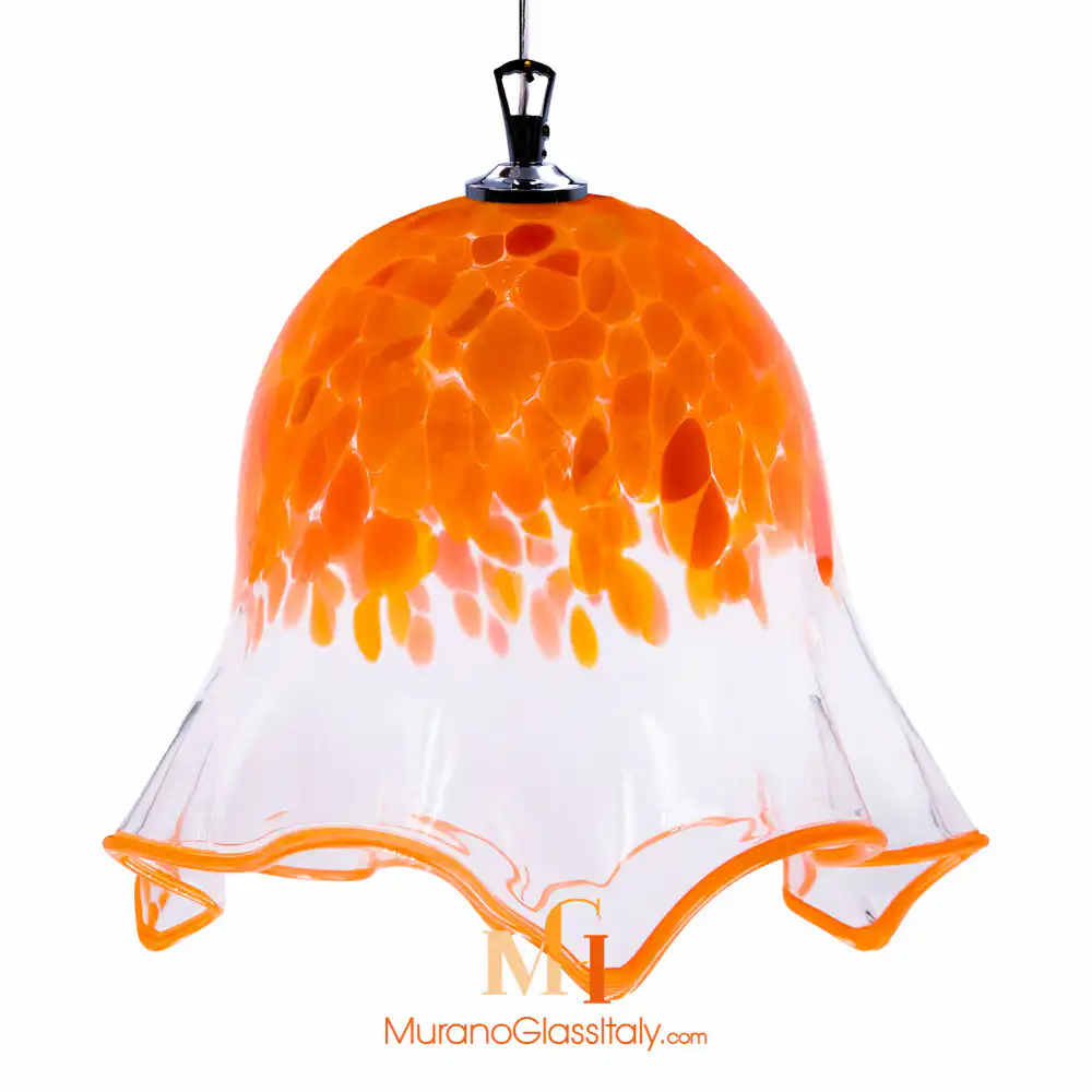 الموجة – فانوس من الزجاج للإضاءة مودرن – برتقالي فانوس من الزجاج للإضاءة مودرن