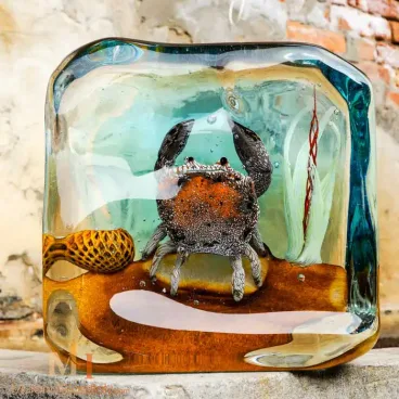  تمثال سلطعون من زجاج مورانو