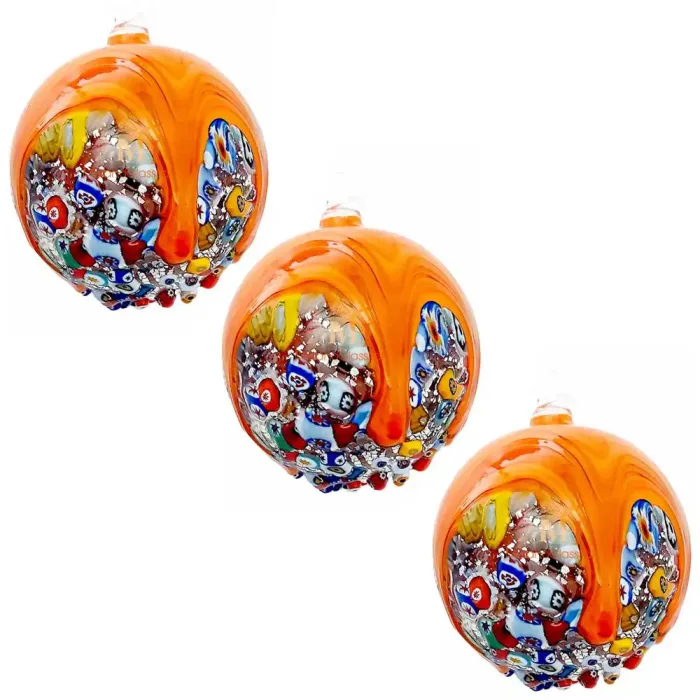 Boule De Noël En Verre De Murano – Vert Et Argent – 5cm – Fait Main – Cadeau Unique