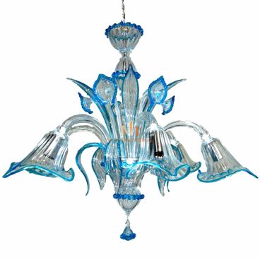 light blue glass chandelier