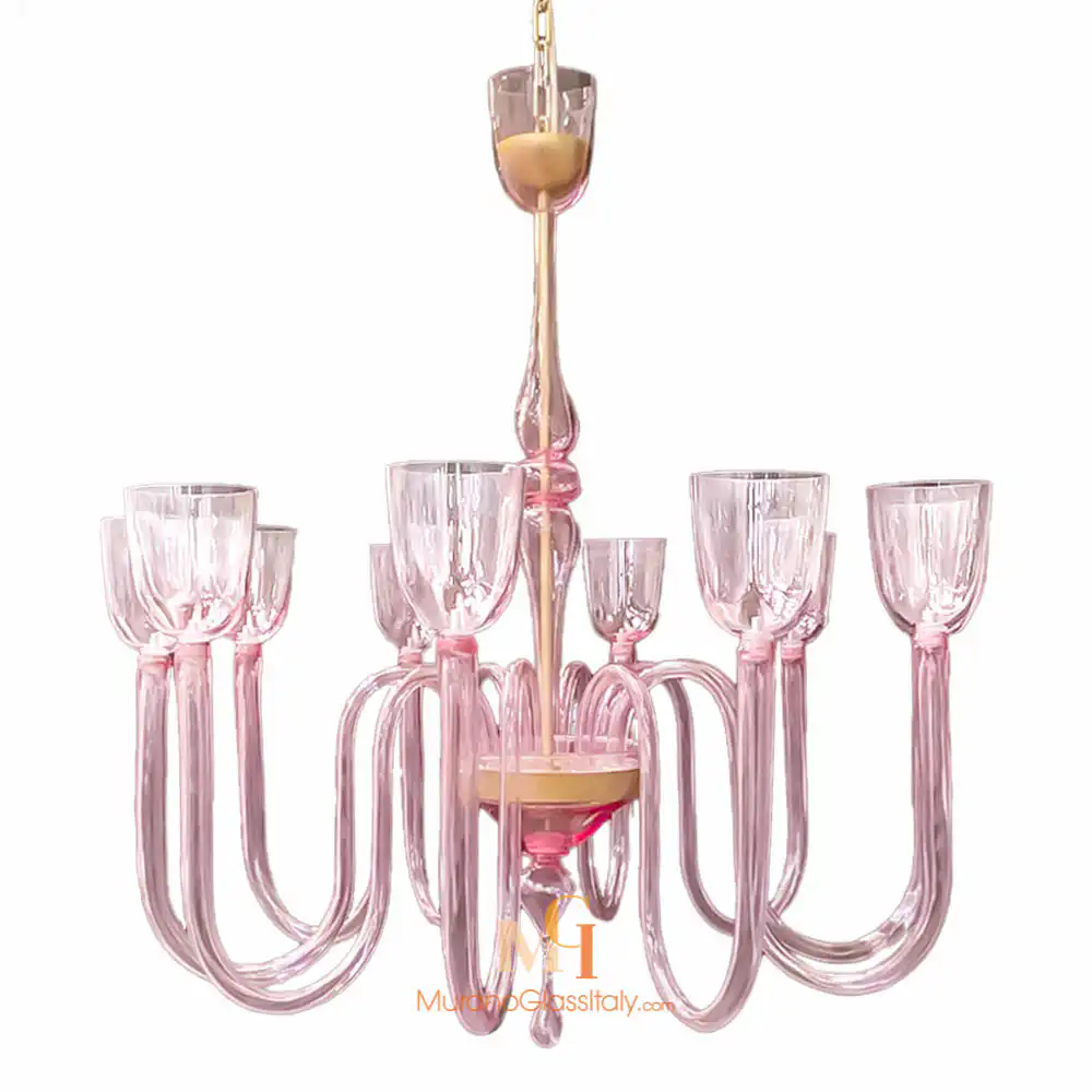 Lustre Rose Flamingo - Vue de Face lustre rose