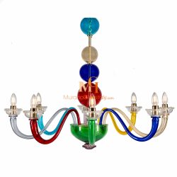 colored glass chandelier