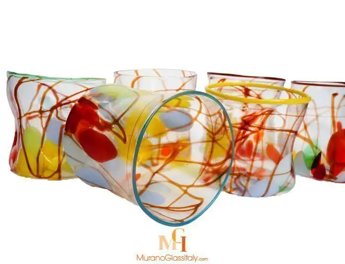 Service Verres Art Venise – Vue de Côté