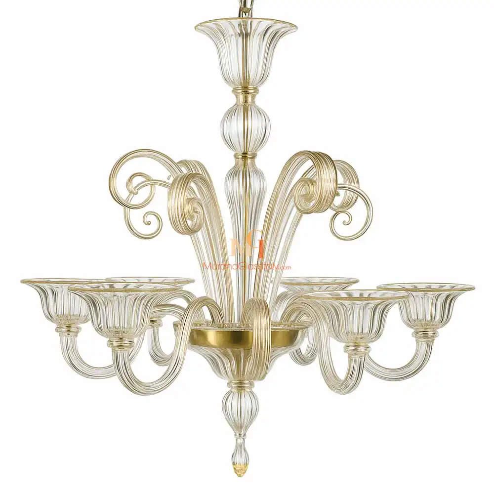 Cappuccino clear&gold — Murano Glass Light