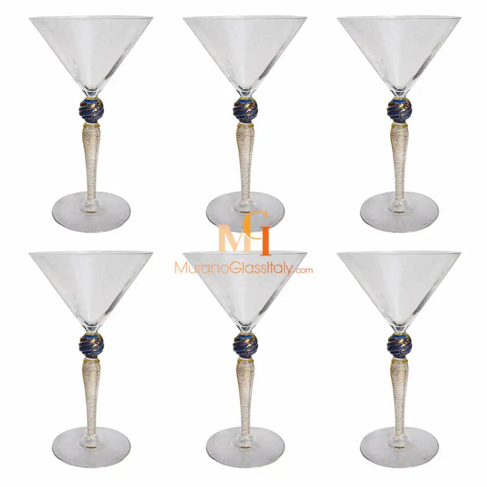 Cosmopolitan – Murano Stemware – 6 – Blue