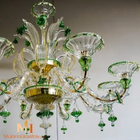 Lustre 5 Lumières Bronze Et Cristal