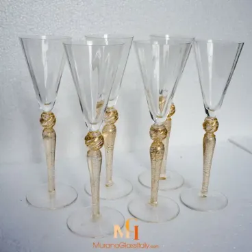 ムラノガラスのシャンパンフルート