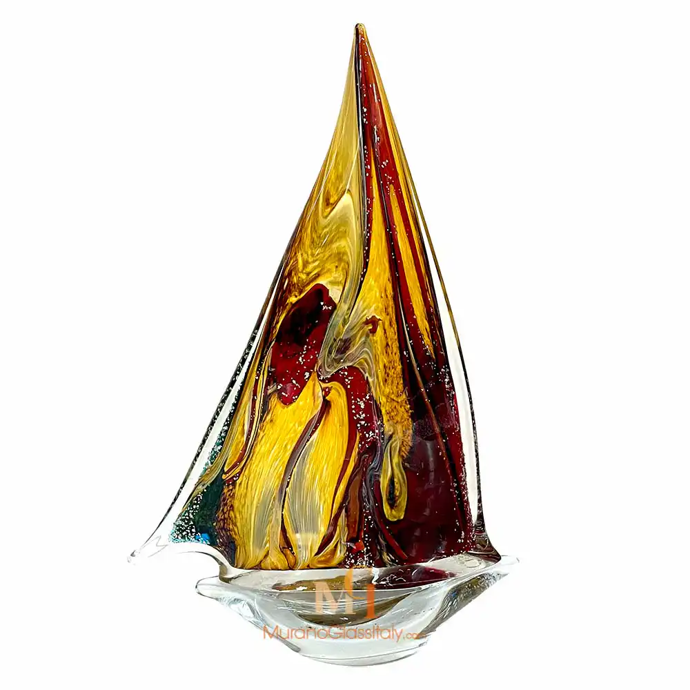 Gloria Gold – Murano Glass Sailboat – 2 Murano Glass Sailboat