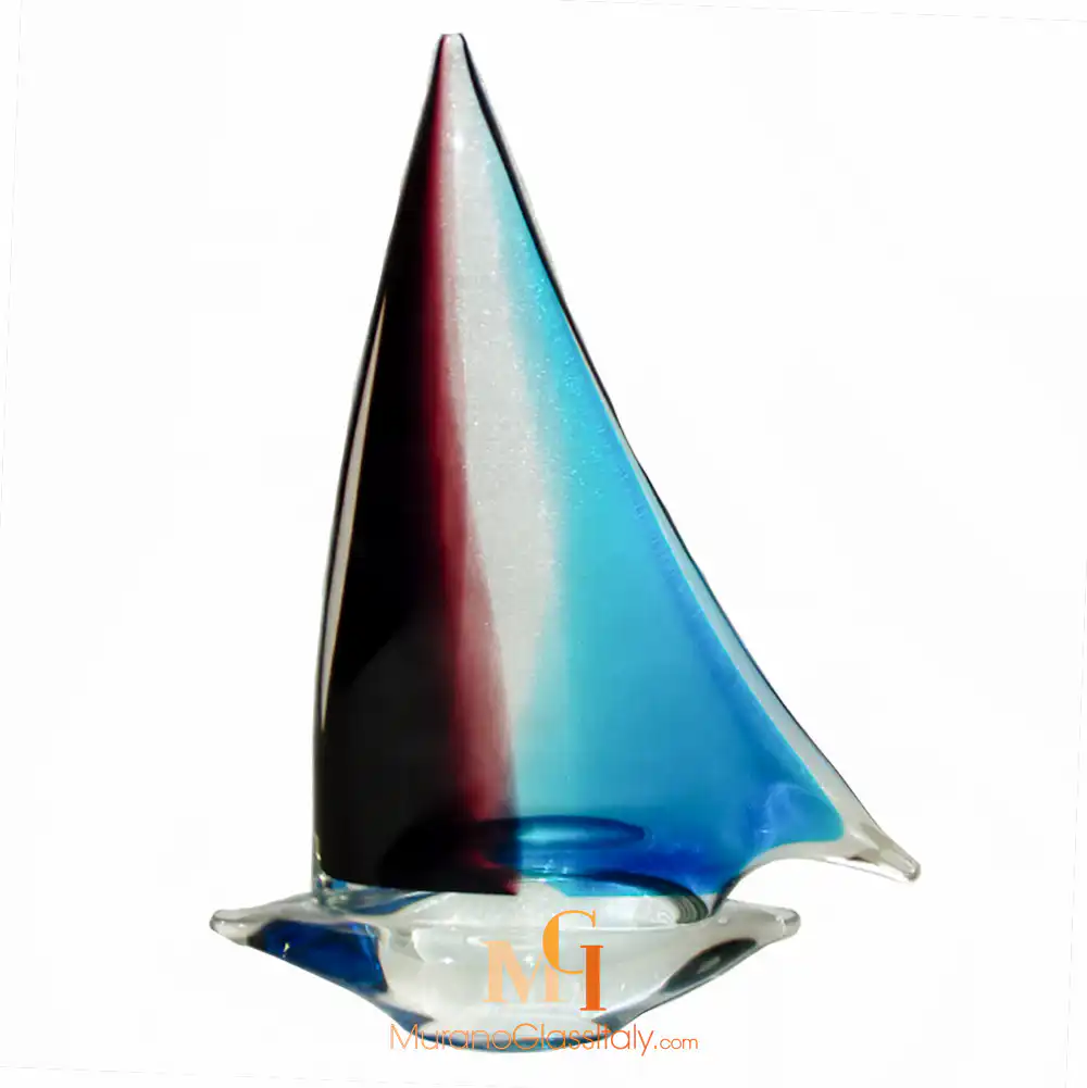 Gloria – Murano Glass Sailboat – Darker Variation murano glass sailboat